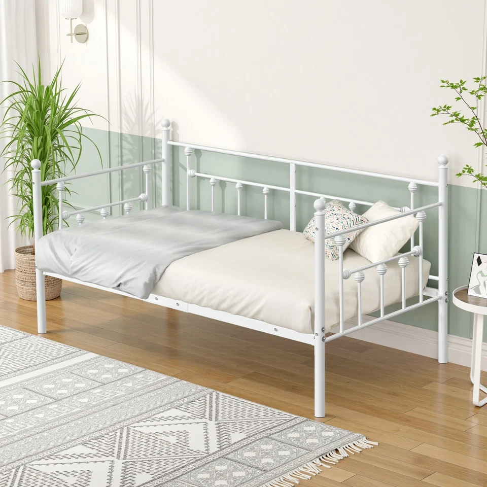 Metal Daybed Frame Twin Size with Headboard Heavy Duty Slats Platform Sofa Bed - Image 2 of 4