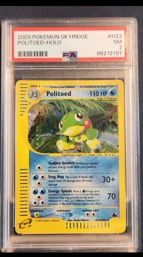 Pokemon Politoed Skyridge Holo 2003 PSA 7  WOTC #H23 POP 45