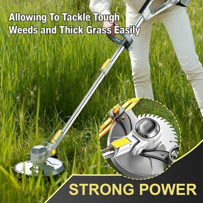 #ad #ad Cordless Weed Wacker 20V 4Ah Battery Powered W Metal Blade Edger Mower $99.99