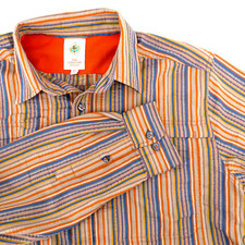 The Territory Ahead Mens MT Long Sleeve Striped Shirt Vented Travel Cotton Blend