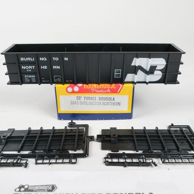#ad Roundhouse HO Scale Burlington Northern BN 50#x27; Thrall High Side Gondola Kit 1645 $22.99