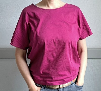 Vintage T-Shirt beerenfarben L Batwing Nouvelles Du Paradis Made In Japan Lila 
