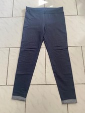 Damen Leggings Jeggings Treggings Jeans Optik Elastisch Blau L Hose 