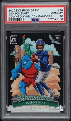 2025 PANINI DONRUSS OPTIC DOWNTOWN BLACK PANDORA #14 JAXSON DART 16/25 PSA 10
