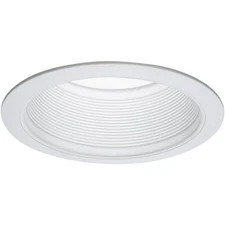 Halo 6 In. White Baffle Recessed Light Fixture Trim with 2 Removable Rings Halo