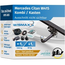 ANHÄNGERKUPPLUNG für Mercedes Citan 12-21 starr GDW +13pol E-Satz JAEGER ANHÄNGERKUPPLUNG für Mercedes Citan 12-21 starr GDW +13pol E-Satz JAEGER