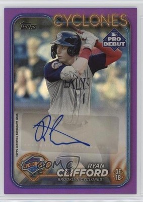 2024 Topps Pro Debut Purple Foil Auto 82/299 Ryan Clifford #PD-91 Auto 1f5h