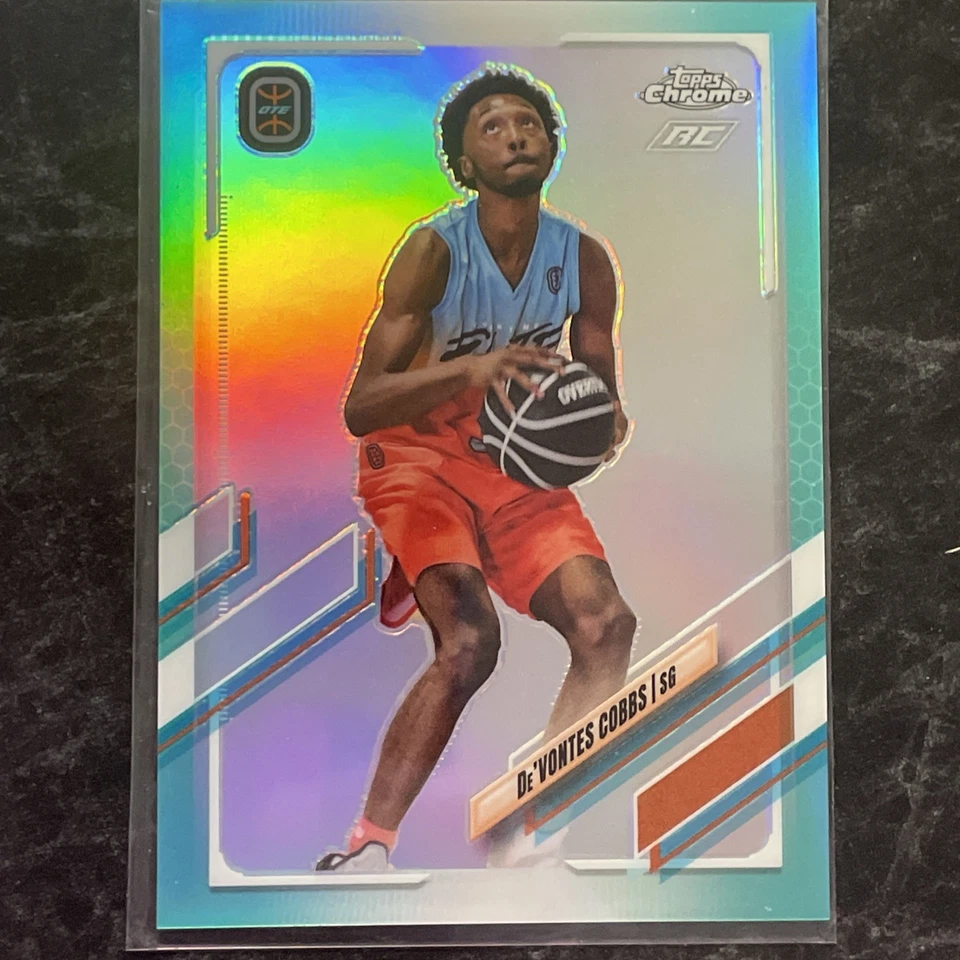 2022 Topps Chrome Overtime Elite OTE DeVontes Cobbs RC Aqua refractor/199 - Image 3 of 3