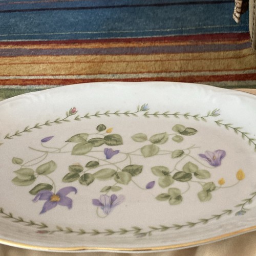 TIENSHAN Klassische PLATTE Weiß & Gold Besetzt mit Floriade Design 13”x 9” - Bild 6 von 7