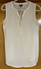 TALBOTS, Women's S, Sleeveless Cream Ivory Tank Top Blouse, New $69.50 Tags