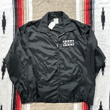 1980s Vintage CASE Farm Equipment Windbreaker Jacket Black USA Made Cap'n Jac