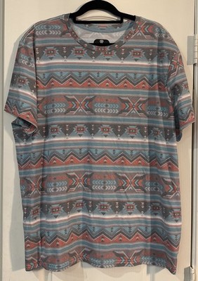 Rock & Roll Denim T-Shirt Mens 2XL Aztec Southwest Design Short Sleeve