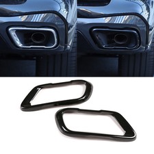Decorate Black Steel Exhaust Pipe Tail Frame Cover For BMW X5 G05 G06 19-21