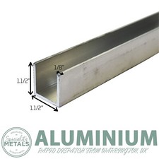 Spezialmetalle Aluminium U-Profil | 1,1/2" x 1,1/2" Verkleidung x 1/8" Wand hergestellt in UK