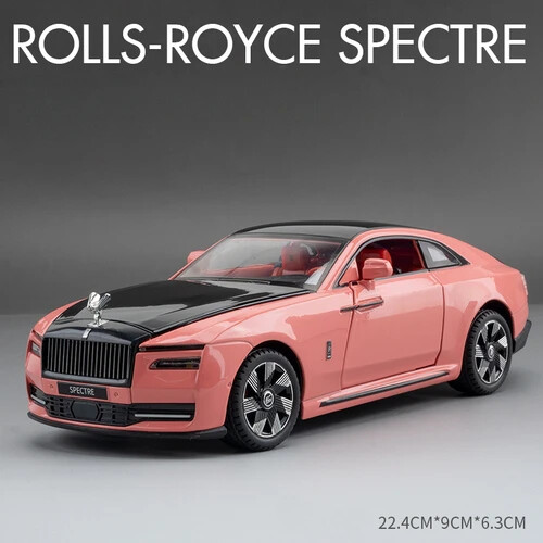 imtfzct Rolls Royce Phantom 1/18 Voiture miniature à roulettes en alliage léger moulé sous pression - Voiture miniature classique à deux portes - Logo pliable - Cadeau (argenté