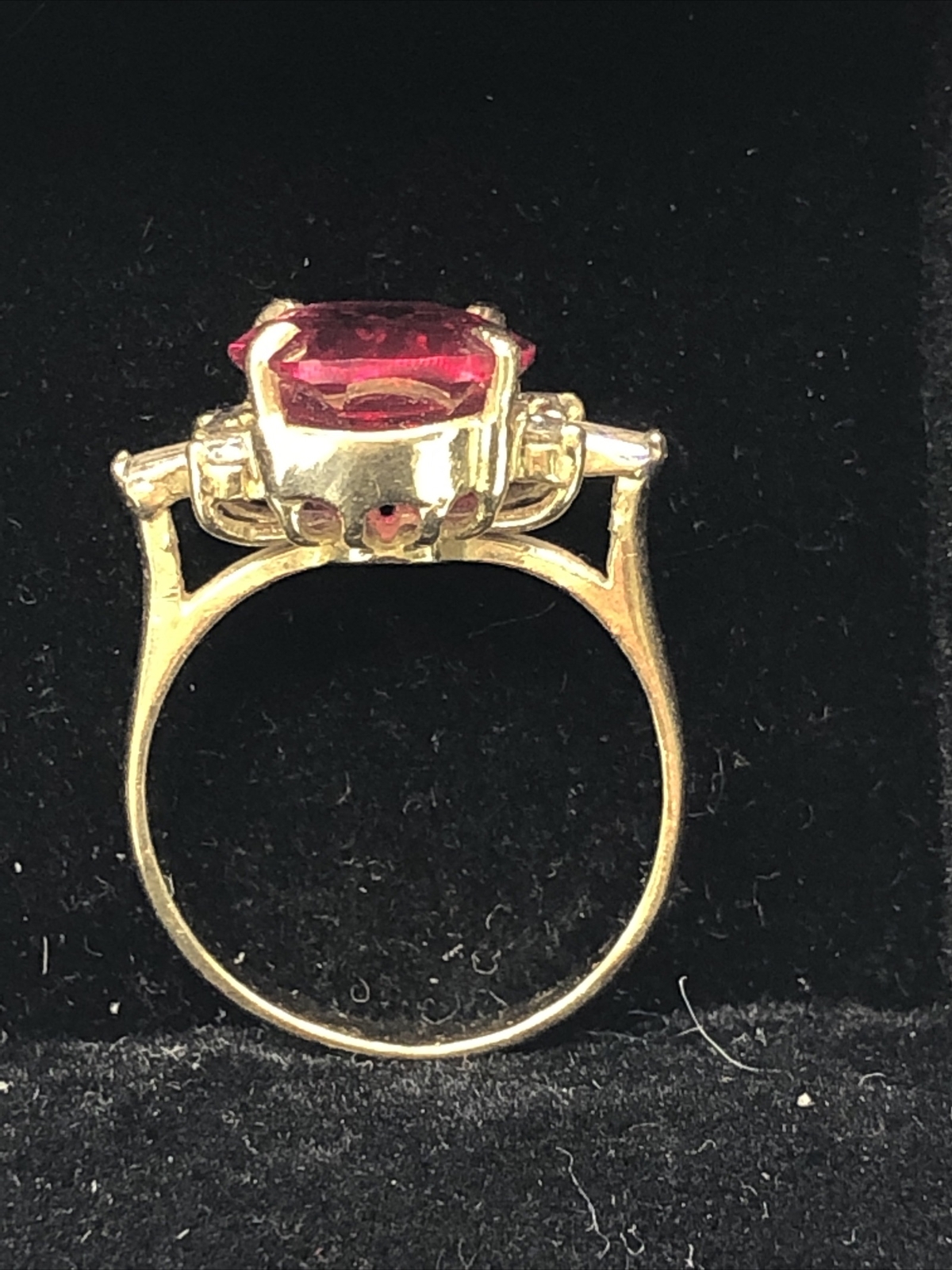 Solid 14K Yellow Gold 5.33CTW Created Ruby Ring w… - image 9