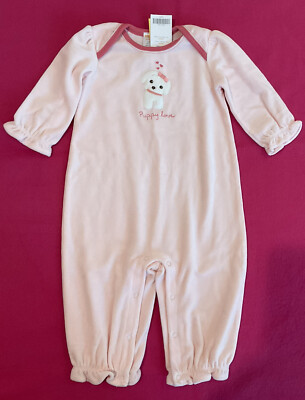 Vintage 2006 NWT Gymboree PUPPY LOVE Pink Velour Romper 6-12 Months | eBay