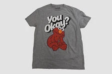Sesame Street Mens Elmo You Okay? Gray Shirt New Small