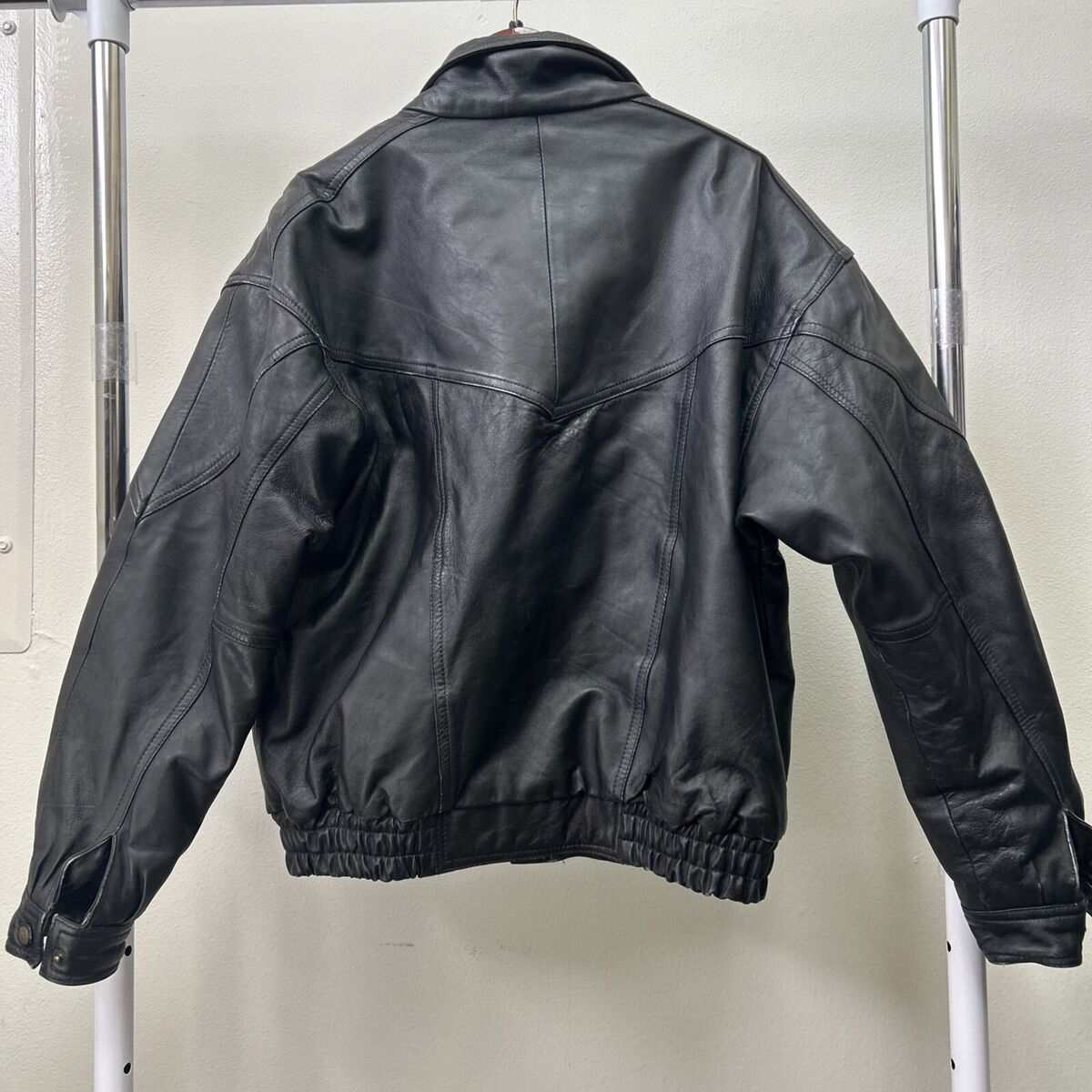 Vintage Stratojac Black Genuine Leather Jacket/ Coat - Satin Vintage Stratojac Black Genuine Leather Jacket/ Coat - Satin