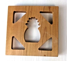 Maple Landmark wooden trivet pineapple cutout detail made in Vermont