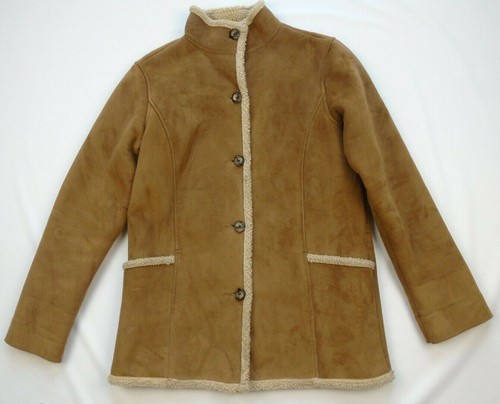 Womens Small LL Bean Faux Suede Sherpa 