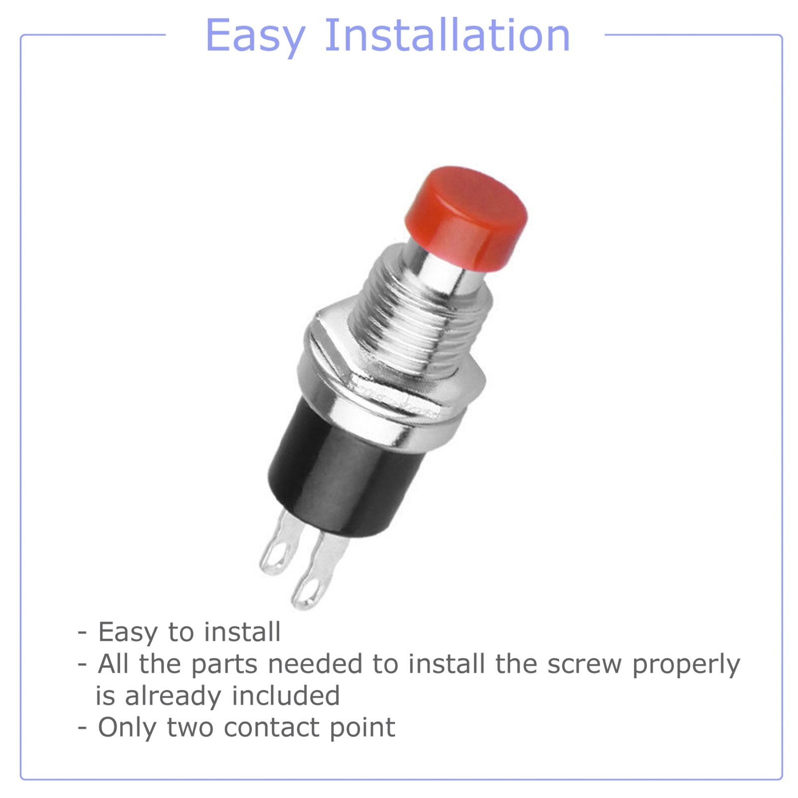 12Pcs Universal 1A 250V AC 2 Pins SPST Momentary Push Button On Off ...