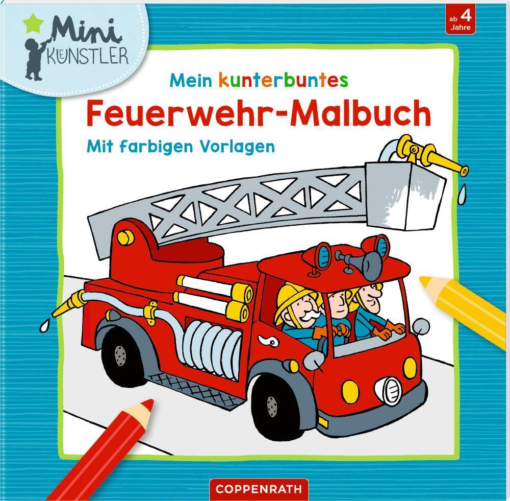 Thumbnail - Mein Kunterbuntes Feuerwehr-malbuch | Mit Farbigen Vorlagen | Paul De