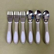 MY FIRST MEAL Pal Toddler Utensils Spoons  Forks Dishwasher Safe BPA Free Gray