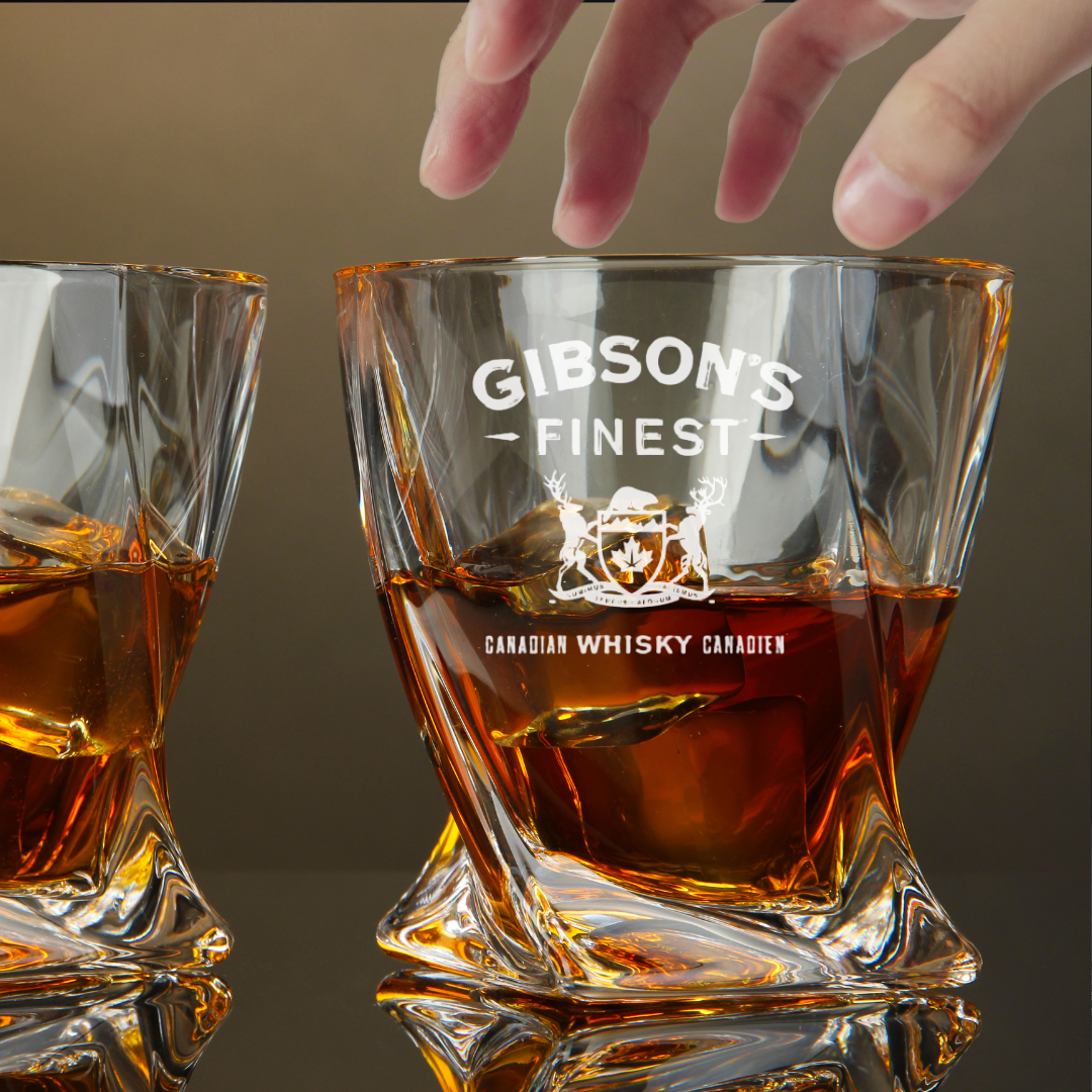 Custom Engraved Gibson's Finest Canadian Whisky Glass – 10 oz Twisted Rocks-image
