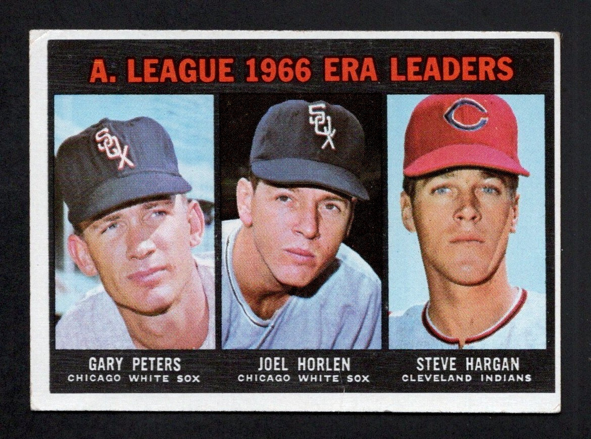 AL ERA Leaders: Peters, Horlen, Hargan #233 Baseball Cards 1967 Topps trading card — raw and PSA graded price guide