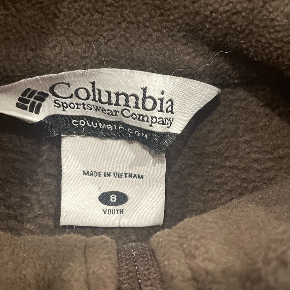 Abrigo Columbia Marrón Polar Niños Niñas Bolsillos con Cremallera Completa Niños Talla Juvenil 8 (7/8) 7 Foto 3 de 4