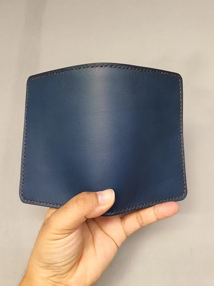 Cartera de cuero personalizada para motociclista cadena billetera de cuero hecha a mano billetera plegable regalo X79 Foto 2 de 3