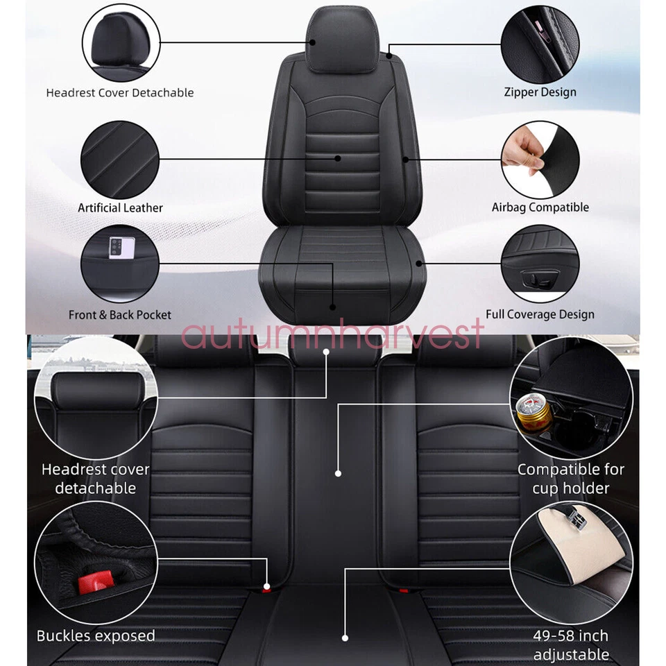 Cubierta de asiento de auto de cuero PU de 5 asientos envolvente completa para Land Rover Range Rover Velar Foto 3 de 4