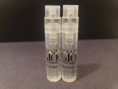 2x ACQUA DI GIO Giorgio Armani EDP PARFUM PROFONDO Sample Spray .04oz 1.2ml