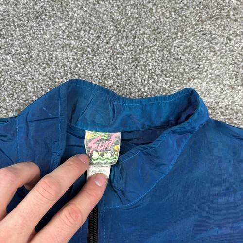 Vintage Surf Style Windbreaker Jacket XL Iridescent Interplanetary Body Gear - Picture 4 of 7