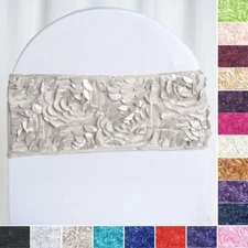 40 Satin Rosettes Stretchable Spandex Chair Sashes Party Wedding Decorations