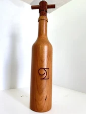 Pepper Mill • Shaped like a Wine Bottle • Solid Wood • Large Jumbo Size • 14.5”