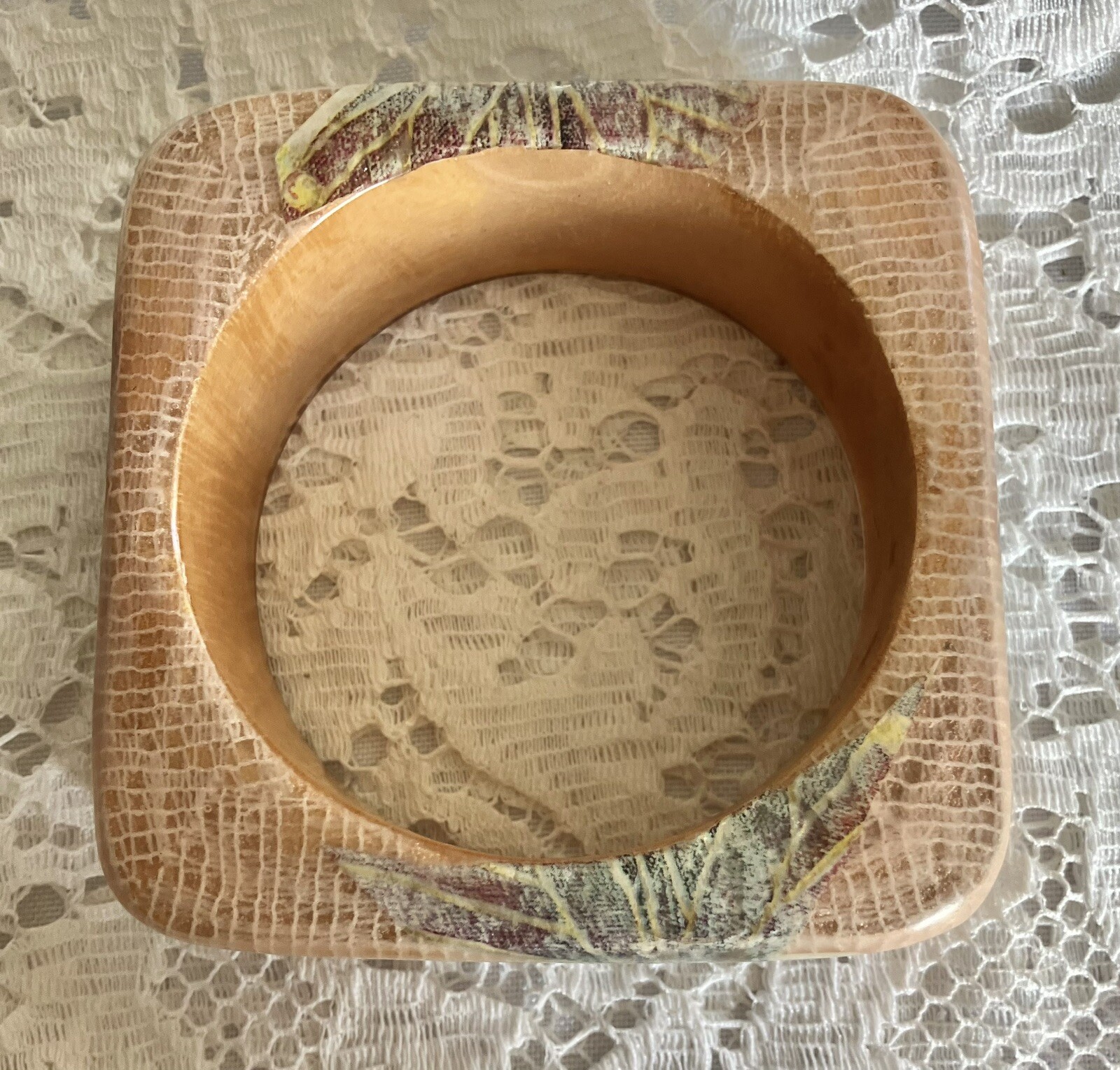 Completely Unique Decoupage Square Plastic Bangle - image 6