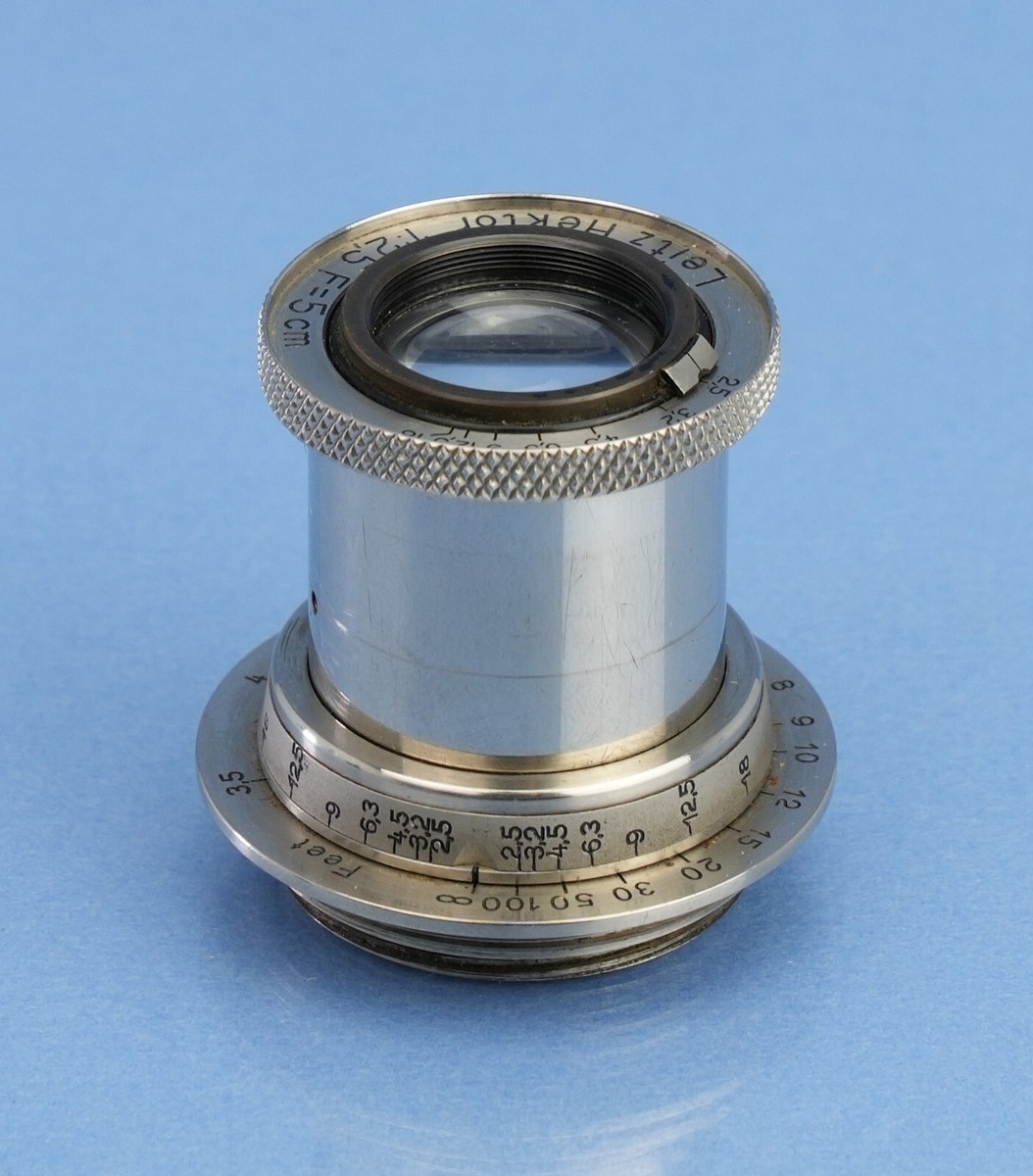 Hektor 50mm f/2.5 レンズ LEICA HEKTOR 50MM F2.5 NICKEL 11 O'CLOCK SM LENS! RARE LEVER