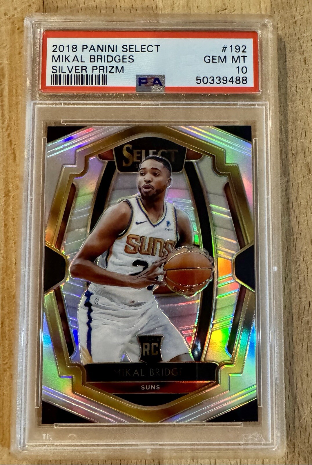 2018 Select SILVER PRIZM MIKAL BRIDGES (RC) ROOKIE #192 PSA 10 NEW YORK KNICKS