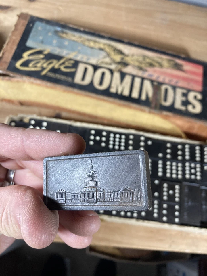 Juego Parker Brothers Eagle Dominoes Double Twelve Foto 2 de 4