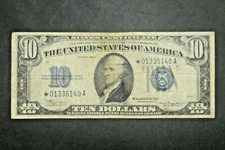1934 A $10 Silver Certificate Star Note US Currency Paper Money