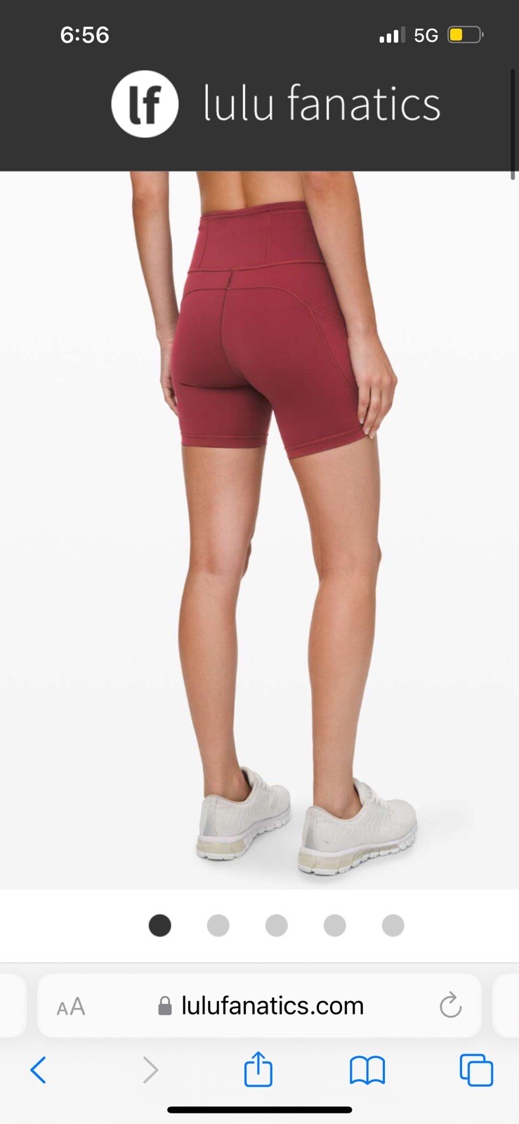 Lululemon Fast Free Bike Shorts 6" Non-Reflective Chianti Red Size 8 Everlux