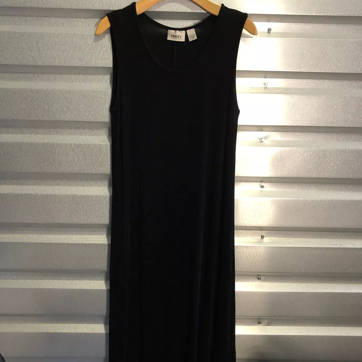 chicos womens maxi dress 2 large l ribbed black sleeveless womans