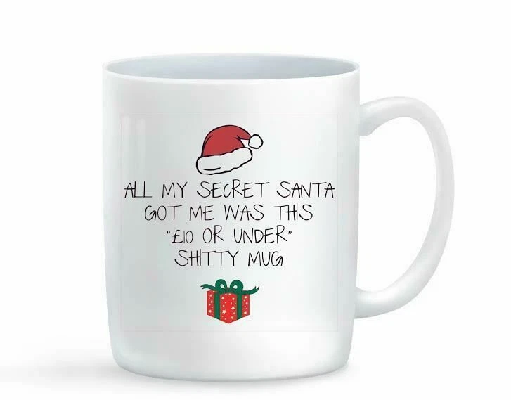 PRINTING PROS Secret Santa Mug, Funny Sarcastic Christmas Secret Santa Gift Present