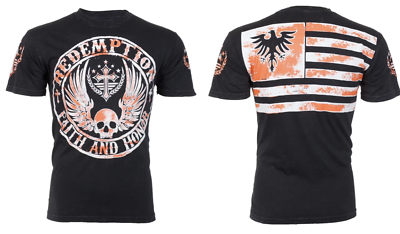 T-shirt Biker MMA T-shirt Uomo Affliction Archaic Cadaverous - Teschio E Croce, Taglie M-3XL, 100% Cotone, Nuovo Con Etichette Streetwear MMA Cotone 100 - Foto 10