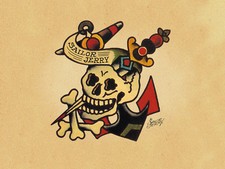 Sailor Jerry Tattoo Art 14 x 11 Photo Print