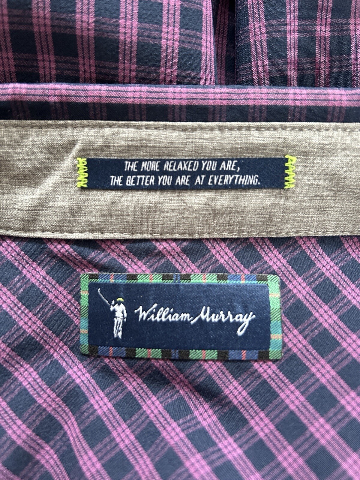 William Murray Button Front Vented Golf Shirt Pla… - image 2