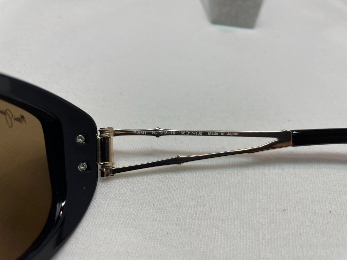 Maui Jim ALANA MJ 215-16 Women\'s Sunglasses Black Brown Mirrored Polarized Lens MAUI JIM ALANA MJ 215-16 BLACK GOLD BRONZE POLARIZED WOMENS  main image 3