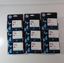 Lot Of 9 HP 711 29-ml Magenta DesignJet Ink Cartridge, CZ131A Exp 02/2023